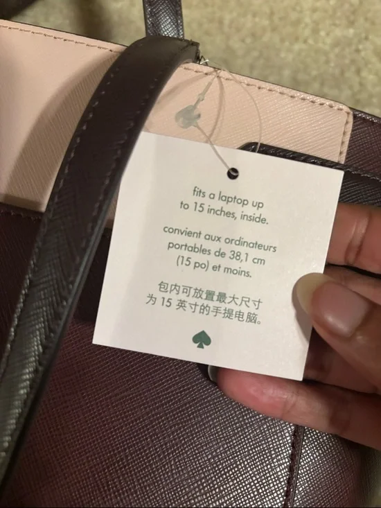 Kate Spade New York Burgundy & Blush Tote Bag + Matching Wallet Set - Picture 4 of 13